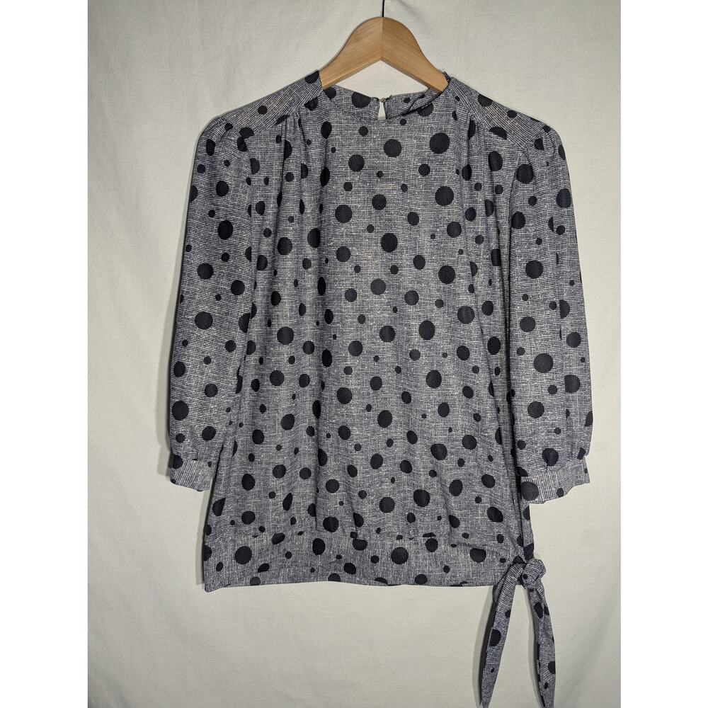 Anthony Richard's vintage polka dot side tie‎ 3/4 Sleeve blouse women's size 12